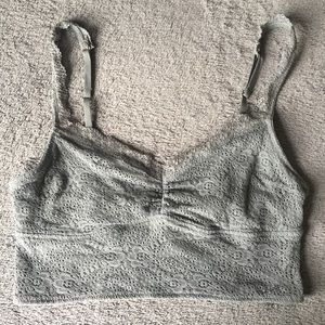 Gray Eye-Lit Bralette